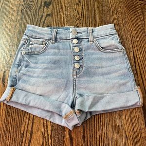 American Eagle next level stretch high waisted jean shorts size 0